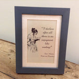 Pride & Prejudice Reading Quote Framed Print