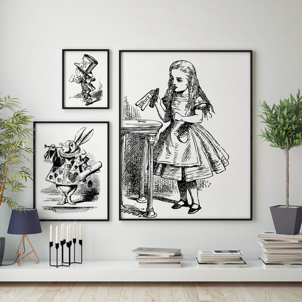 Alice In Wonderland Hand Drawn Canvas Print