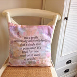 Pride & Prejudice Opening Quote Cushion -  thejaneaustenshop.co.uk