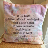 Pride & Prejudice Opening Quote Cushion Cover