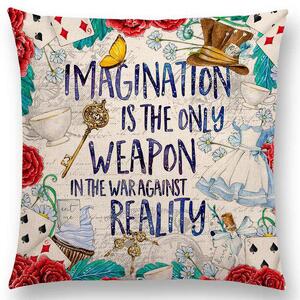 Alice in Wonderland Quote Cushion Cover