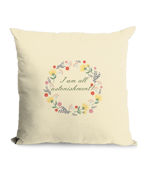 Caroline Bingley Quote Floral Cushion