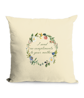 Lady Catherine De Bourgh Quote Floral Cushion