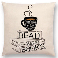 Good Coffee & Good Books Cushion Cover