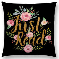 Just Read Black Cushion Cover