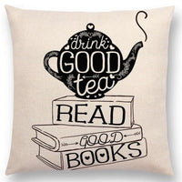 Good Tea & Good Books Cushion Cover