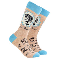 Jane Austen Socks - Light Blue