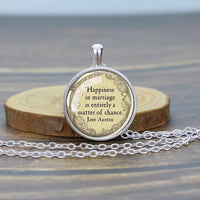 Jane Austen Novels Quote Pendant