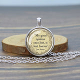 Jane Austen Novels Quote Pendant