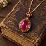 Carnelian Red Ornate Oval Pendant