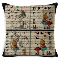 Alice in Wonderland Quotes Cushion Cover