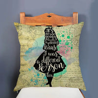 Alice in Wonderland Yesterday Quote Cushion