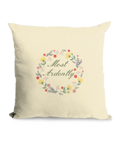 Mr. Darcy Quote Floral Cushion