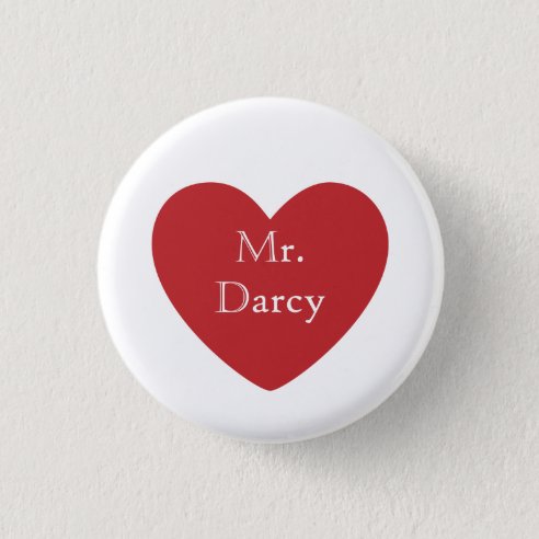 Mr Darcy Heart Badge