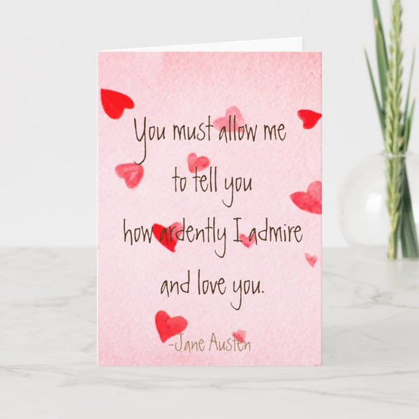 Mr. Darcy Heart Design Valentine’s Card