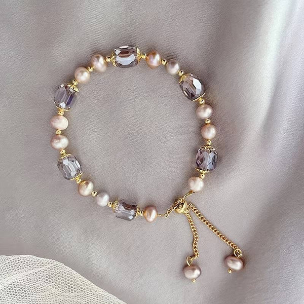 Emma Woodhouse Lilac & Pink Pearl Bracelet