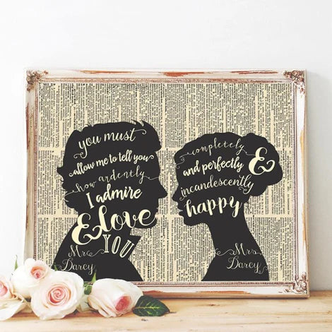 Mr & Mrs Darcy Happy Canvas Print