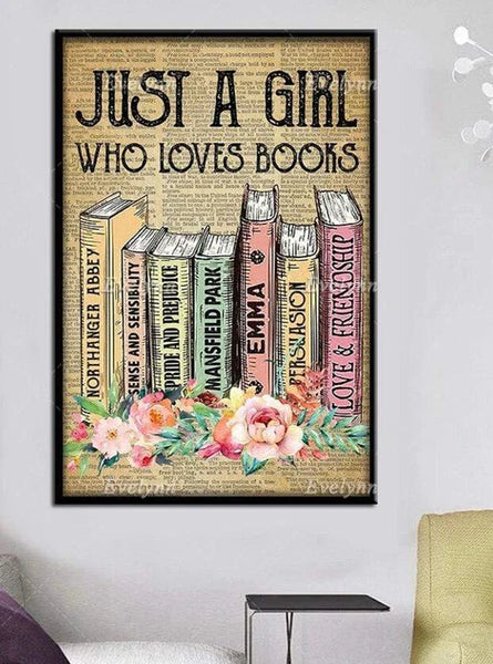 Just A Girl Who Loves Books Canvas Print