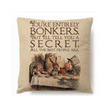 Alice in Wonderland Quotes Cushion Cover