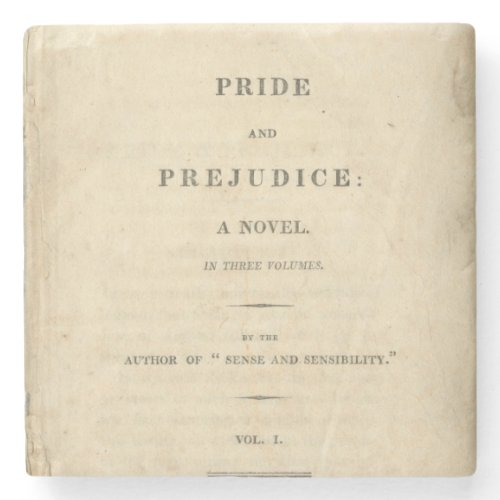 Pride &amp; Prejudice Title Page Marble Coaster