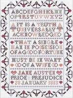 Pride & Prejudice Opening Lines Sampler Cross Stitch Kit -  thejaneaustenshop.co.uk