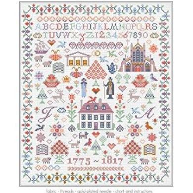 Jane Austen's Life Sampler Cross Stitch Pattern