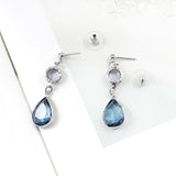Lavender & Blue Crystal Drop Earrings