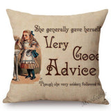 Alice in Wonderland Quotes Cushion Cover