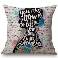 Pride & Prejudice Mr. Darcy Quote Cushion