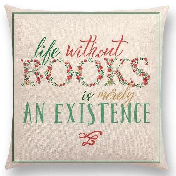 Life Without Books Cushion Cover | thejaneaustenshop.co.uk