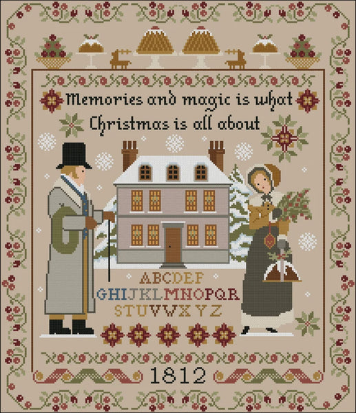 Jane Austen Christmas Embroidery Sampler Chart