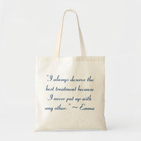 Emma Quote Tote Bag