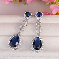 Lady Catherine de Bourgh Blue Crystal Earrings