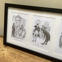 Jane Austen Framed Five Print Set