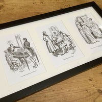 Jane Austen Framed Five Print Set