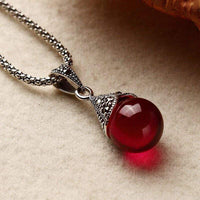 Ruby Red Stone Necklace -  thejaneaustenshop.co.uk
