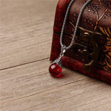 Ruby Red Stone Necklace -  thejaneaustenshop.co.uk