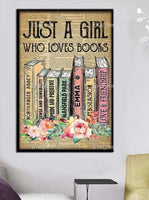 Just A Girl Who Loves Books Canvas Poster
