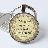 My Good Opinion Quote Keyring -  thejaneaustenshop.co.uk