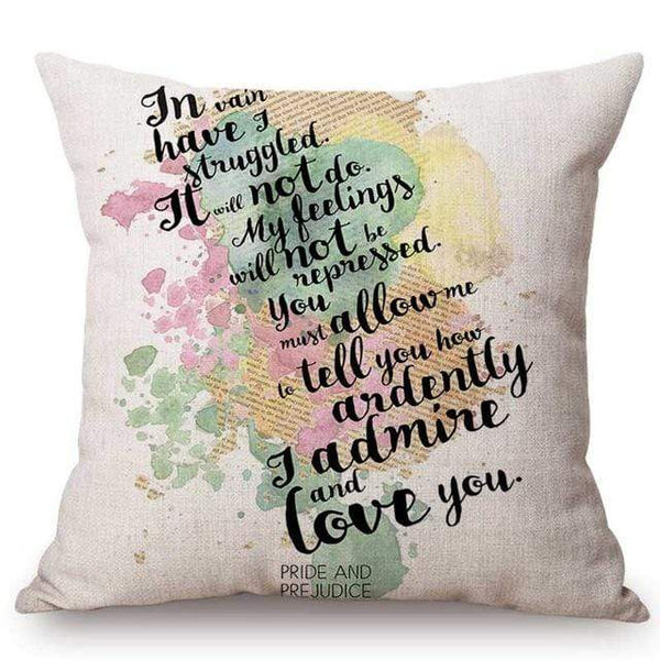 Jane Austen Classic Quotes Decorative Cushion
