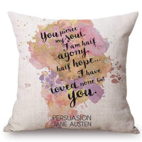 Classic Quotes Decorative Cushion Cover -  thejaneaustenshop.co.uk