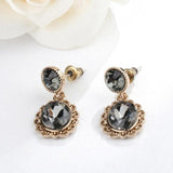 Vintage Crystal Flower Drop Earrings -  thejaneaustenshop.co.uk