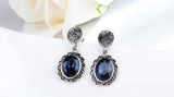 Vintage Crystal Flower Drop Earrings -  thejaneaustenshop.co.uk