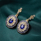Golden Royal Blue Earrings