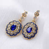 Golden Royal Blue Earrings
